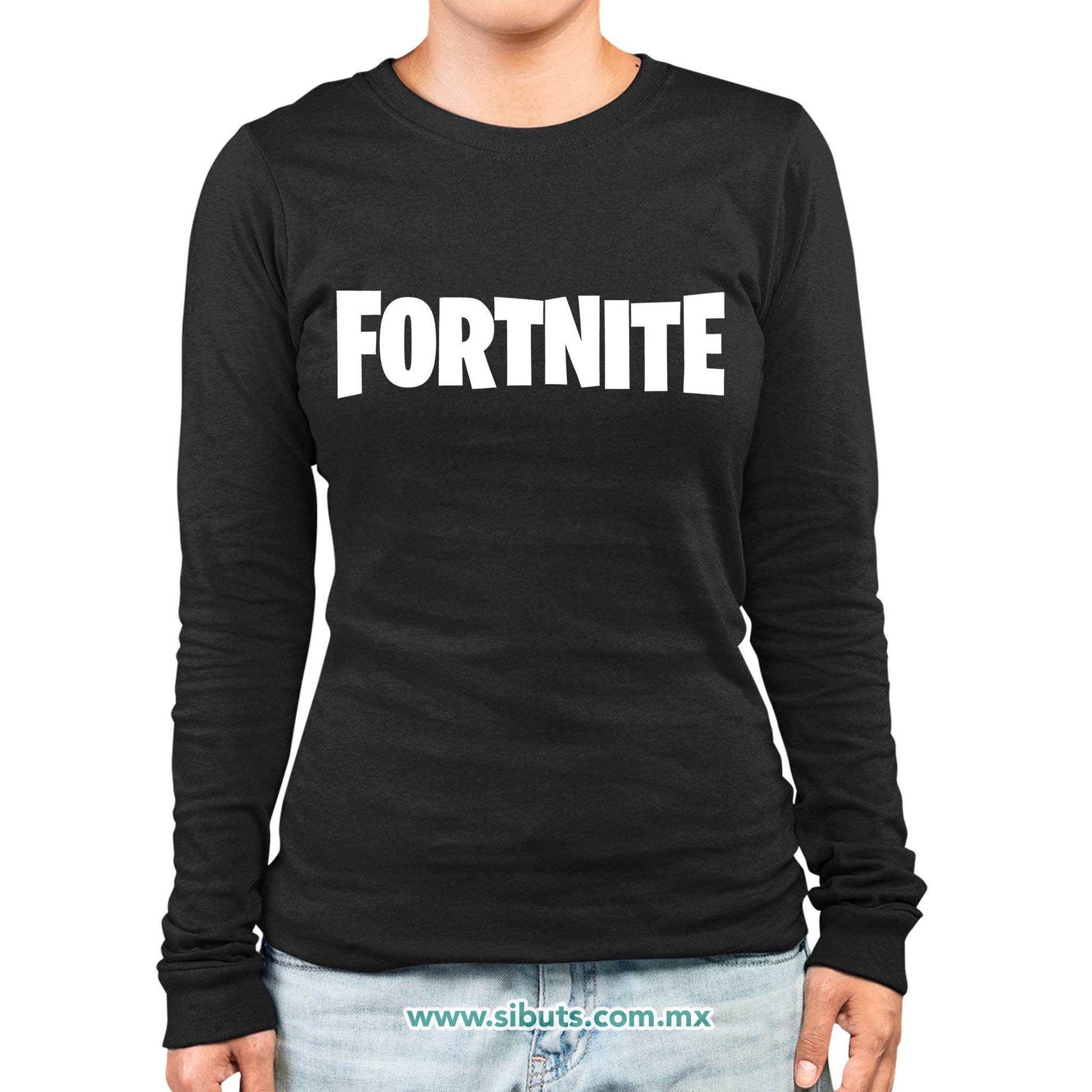 Playera Mujer Manga Larga Fortnite