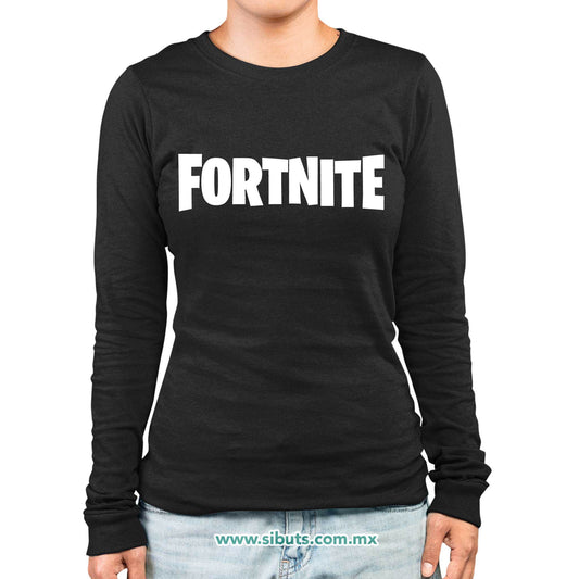 Playera Mujer Manga Larga Fortnite