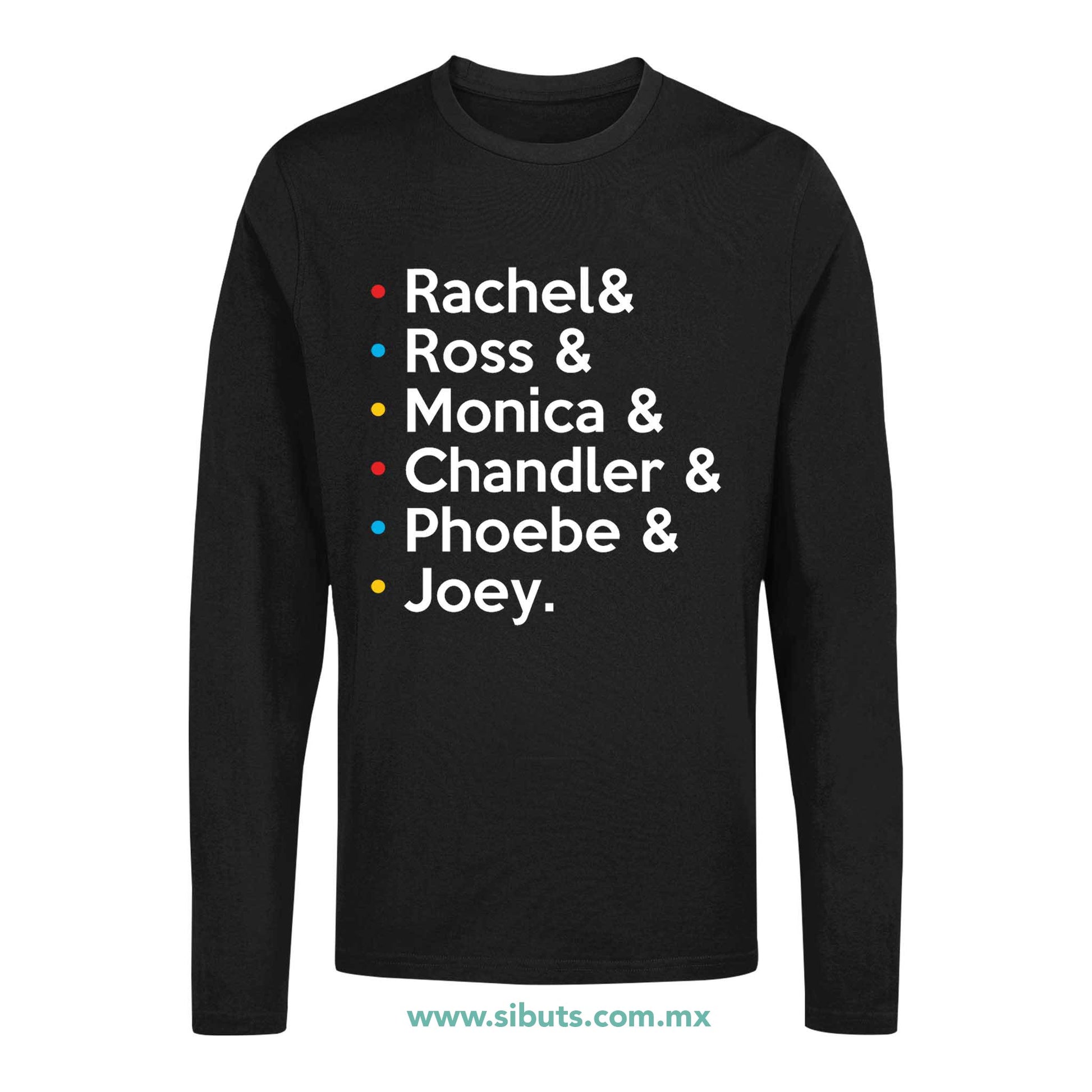 Playera Hombre Manga Larga Friends Joey Rachel Monica Phoebe Ross Chandler