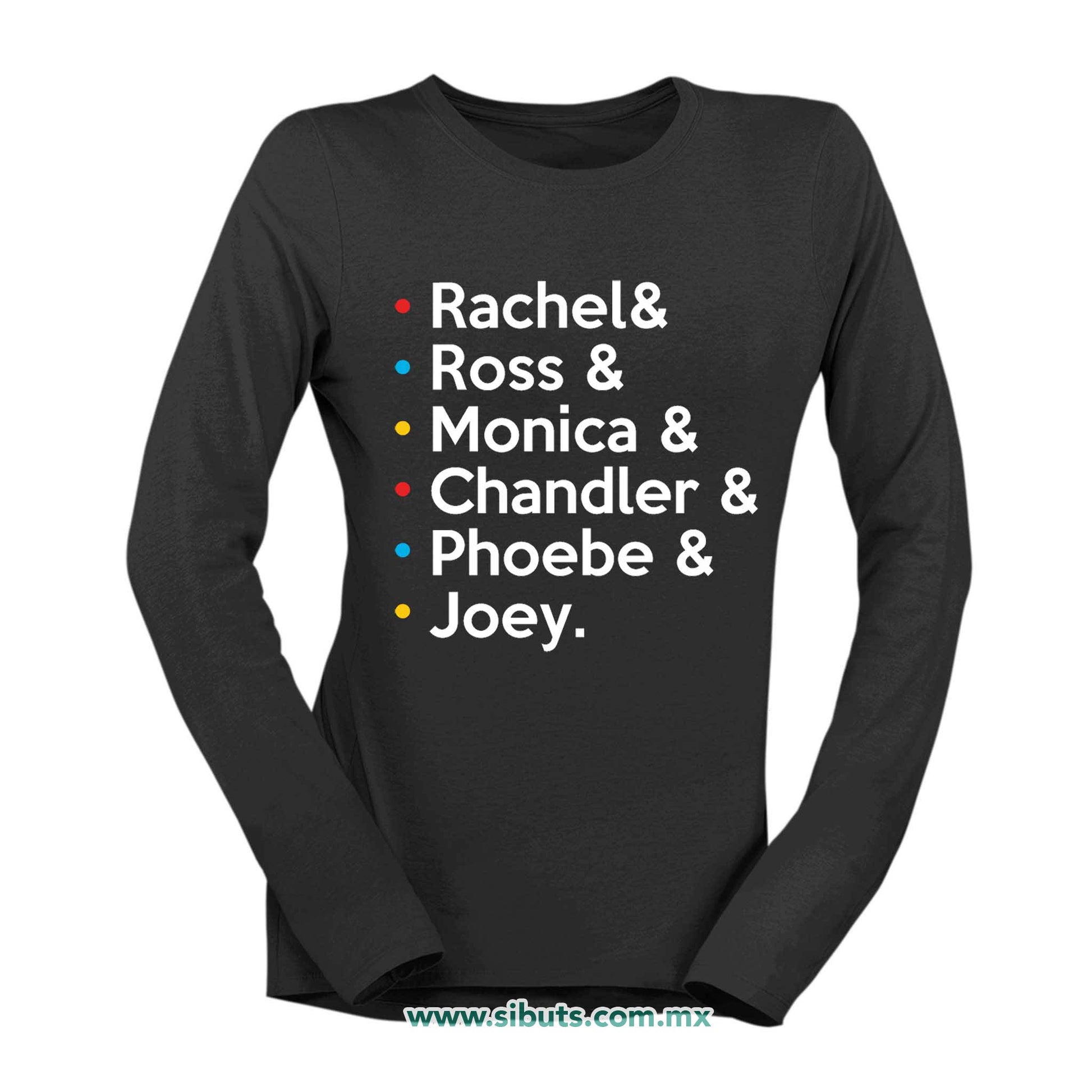Playera Mujer Manga Larga Friends Joey Rachel Monica Phoebe Ross Chandler