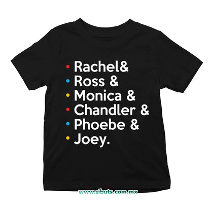 Playera Niña Friends Joey Rachel Monica Phoebe Ross Chandler
