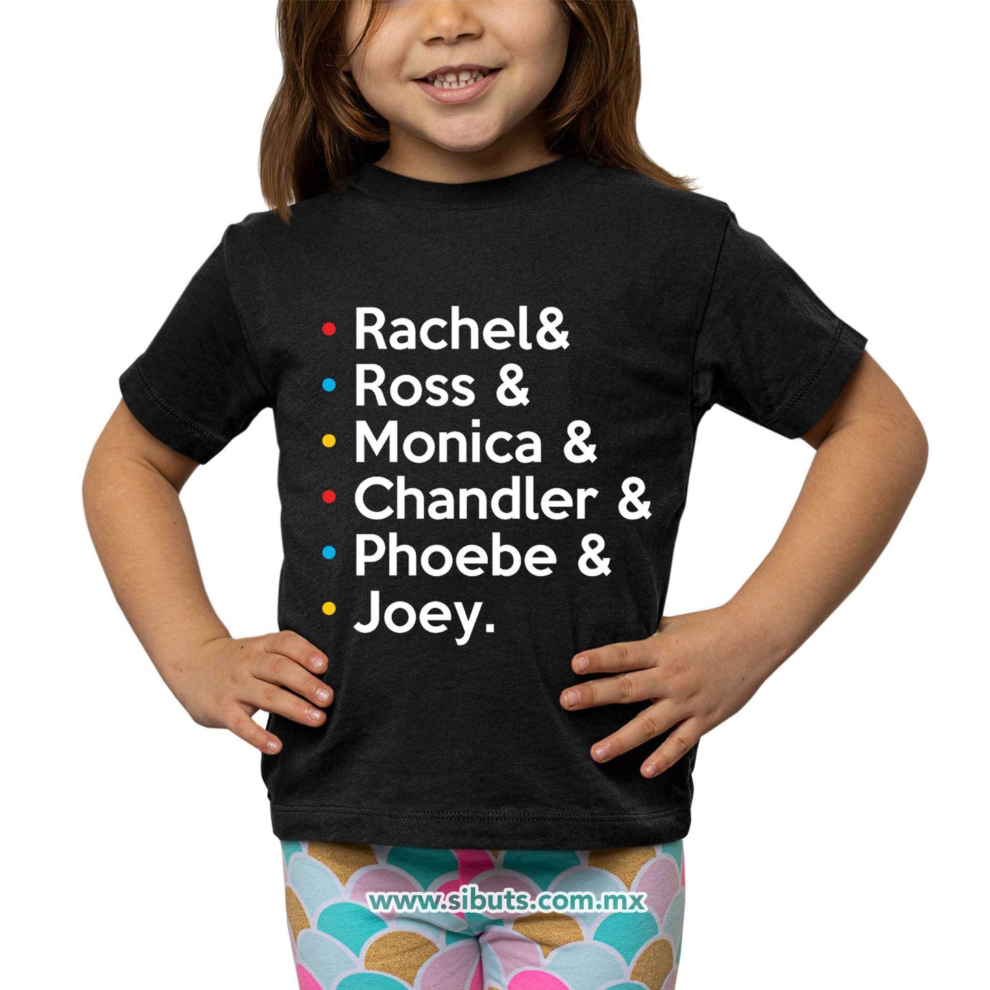 Playera Niña Friends Joey Rachel Monica Phoebe Ross Chandler