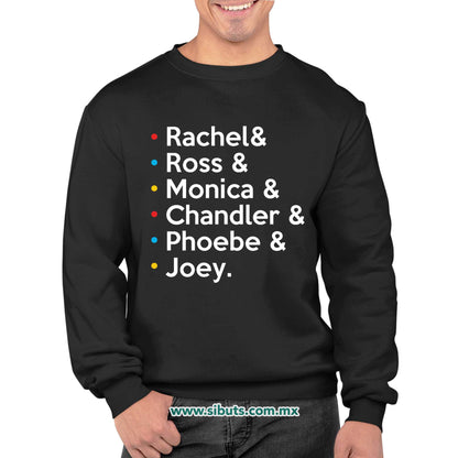 Sudadera Hombre Cuello Redondo Friends Joey Rachel Monica Phoebe Ross Chandler