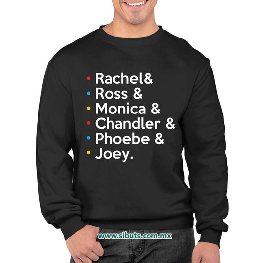 Sudadera Hombre Cuello Redondo Friends Joey Rachel Monica Phoebe Ross Chandler