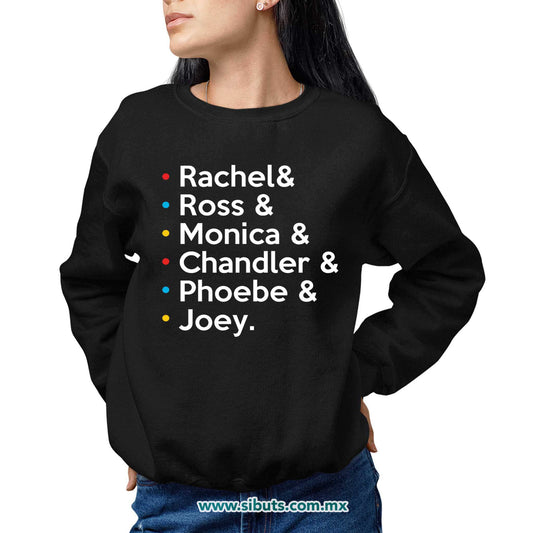 Sudadera Mujer Cuello Redondo Friends Joey Rachel Monica Phoebe Ross Chandler