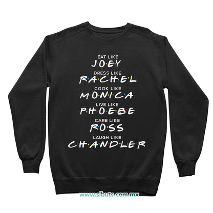 Sudadera Niña Cuello Redondo Friends Names Joey Rachel Monica Phoebe Ross Chandler