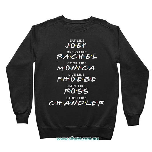 Sudadera Niña Cuello Redondo Friends Names Joey Rachel Monica Phoebe Ross Chandler