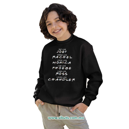 Sudadera Niña Cuello Redondo Friends Names Joey Rachel Monica Phoebe Ross Chandler