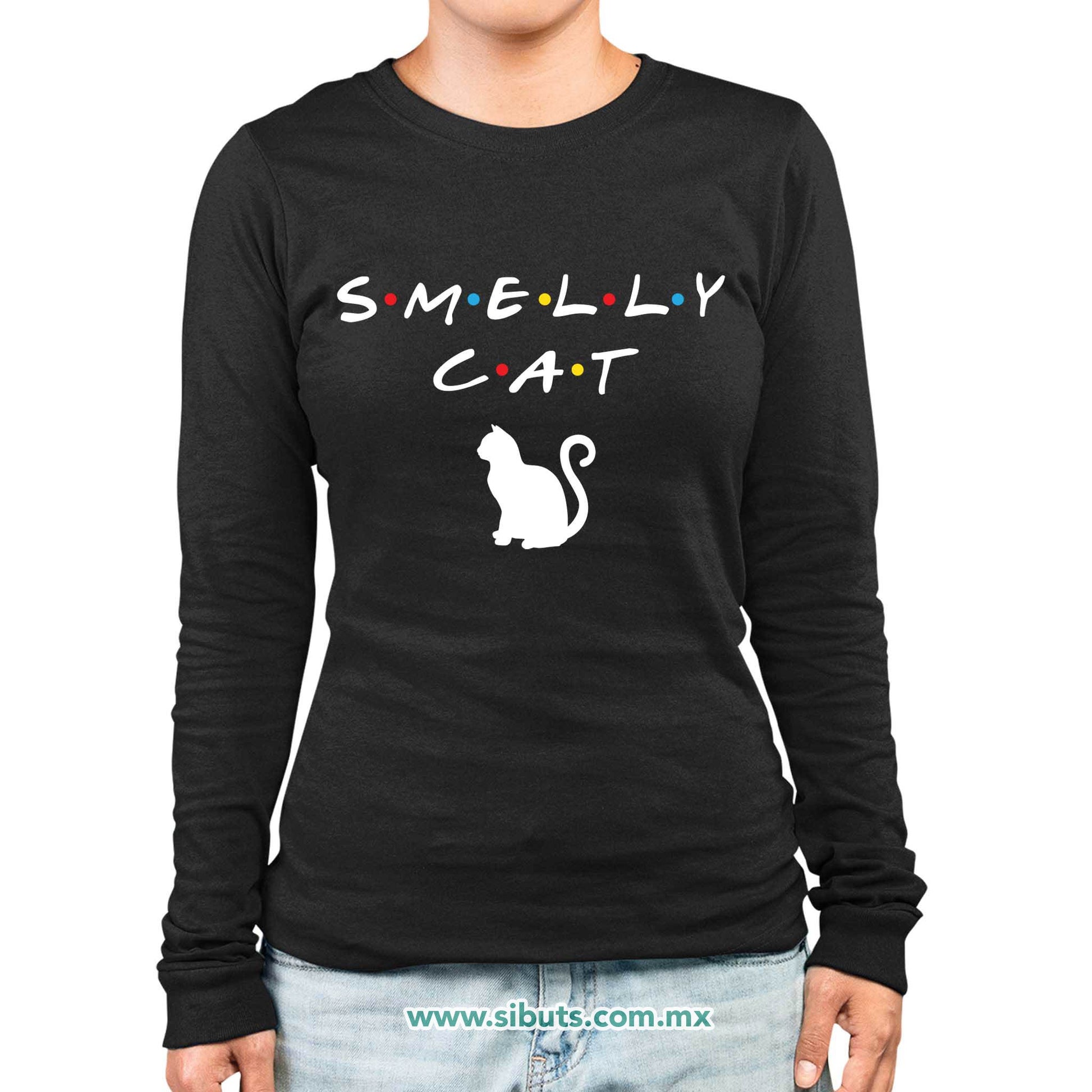 Playera Mujer Manga Larga Friends Smelly Cat