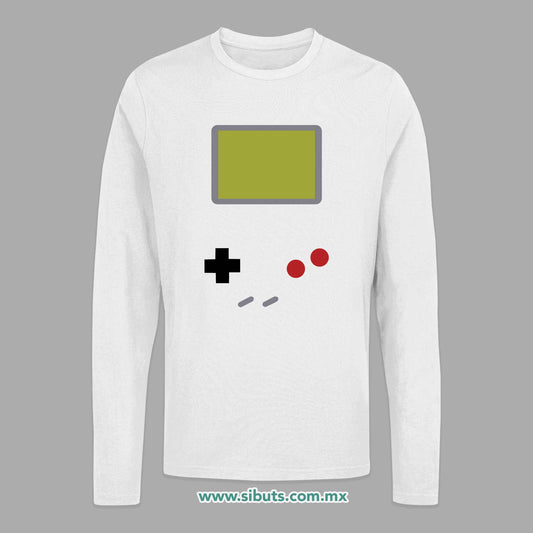 Playera Hombre Manga Larga Game Boy Retro