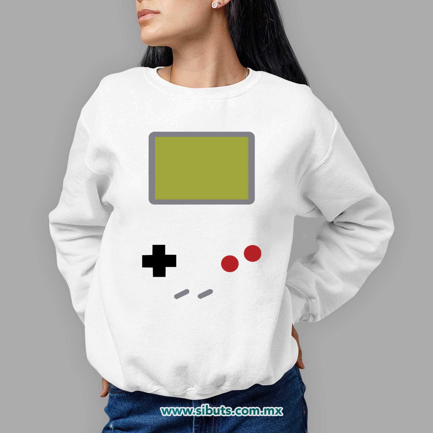 Sudadera Mujer Cuello Redondo Game Boy Retro