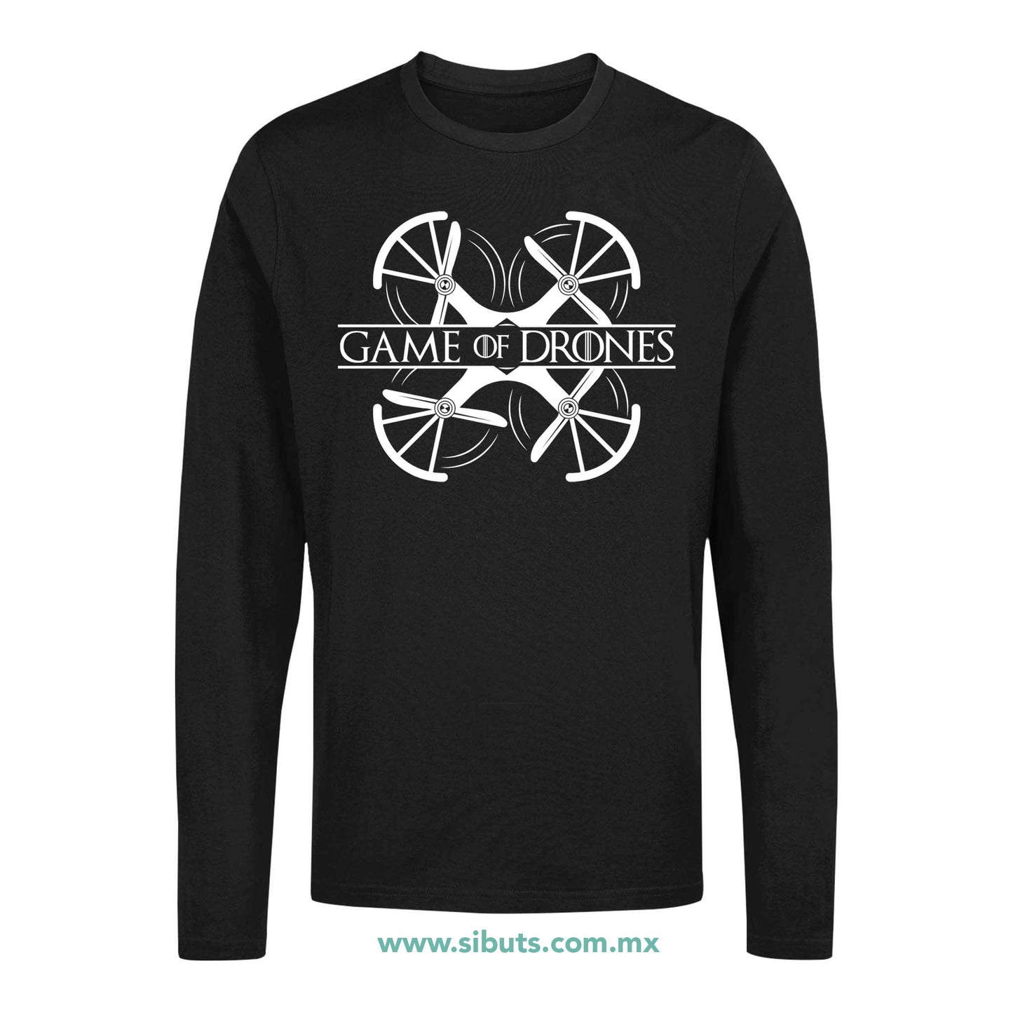 Playera Hombre Manga Larga Game Of Drones