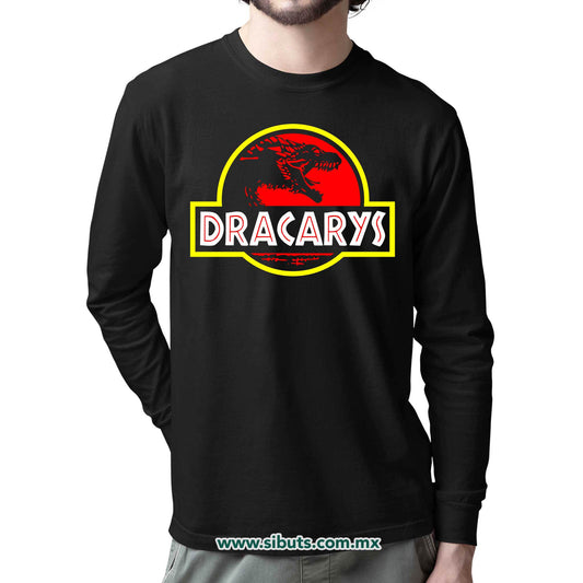 Playera Hombre Manga Larga Game Of Thrones Dracarys Jurassic Park