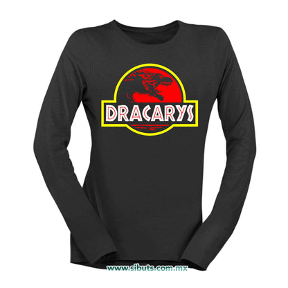 Playera Mujer Manga Larga Game Of Thrones Dracarys Jurassic Park