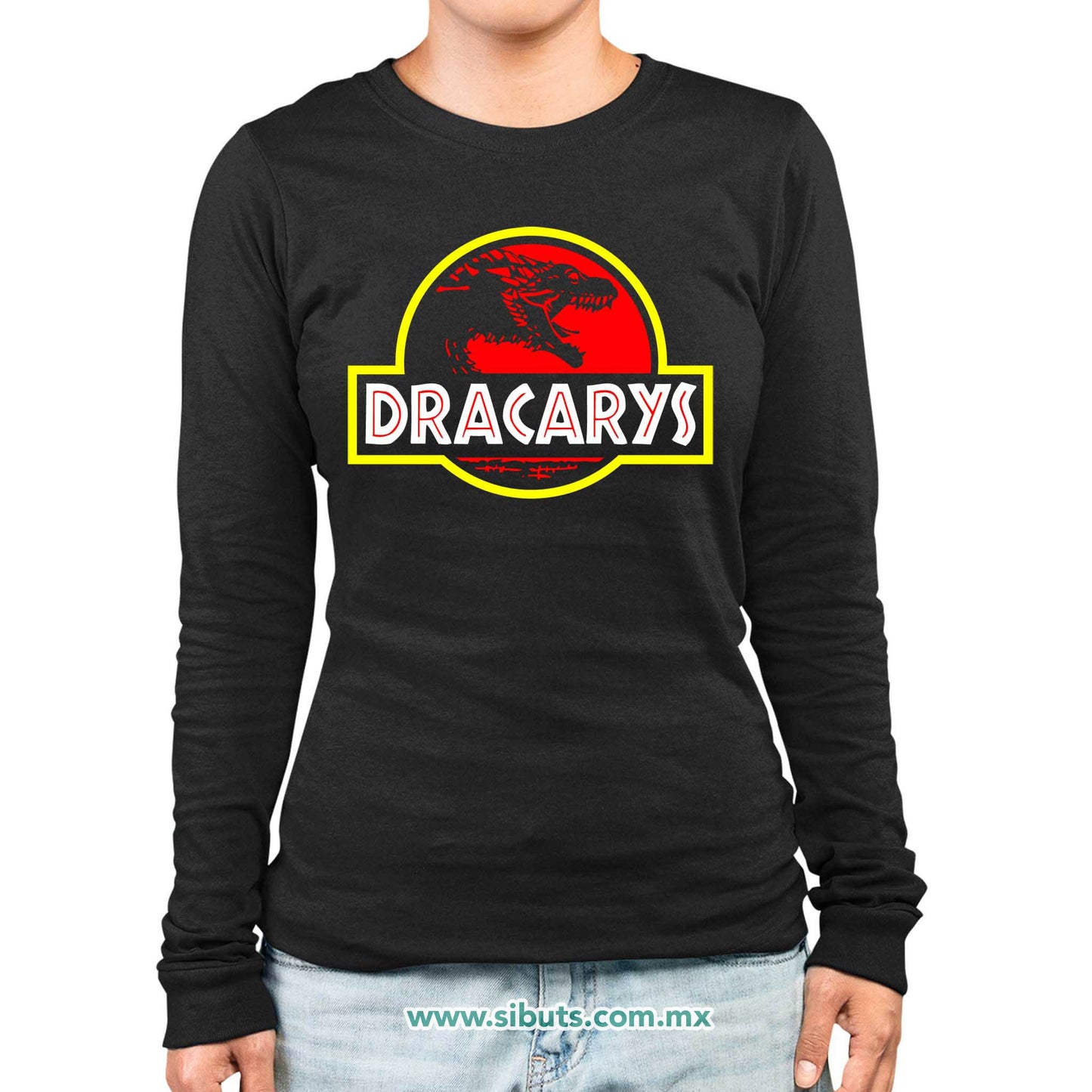 Playera Mujer Manga Larga Game Of Thrones Dracarys Jurassic Park