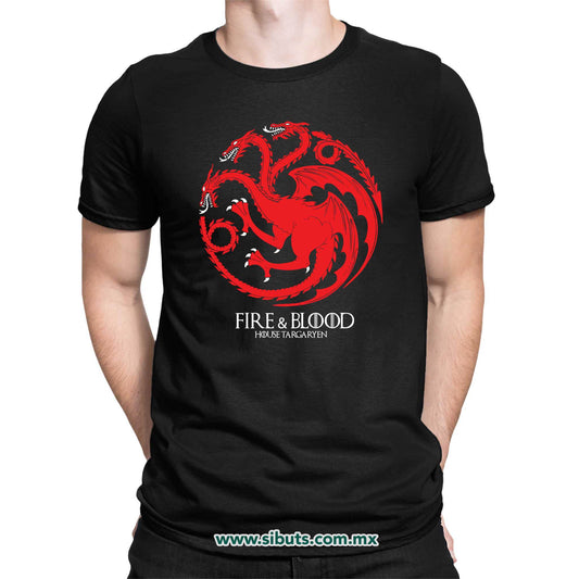Playera Hombre Game Of Thrones House Targaryen Fire And Blood