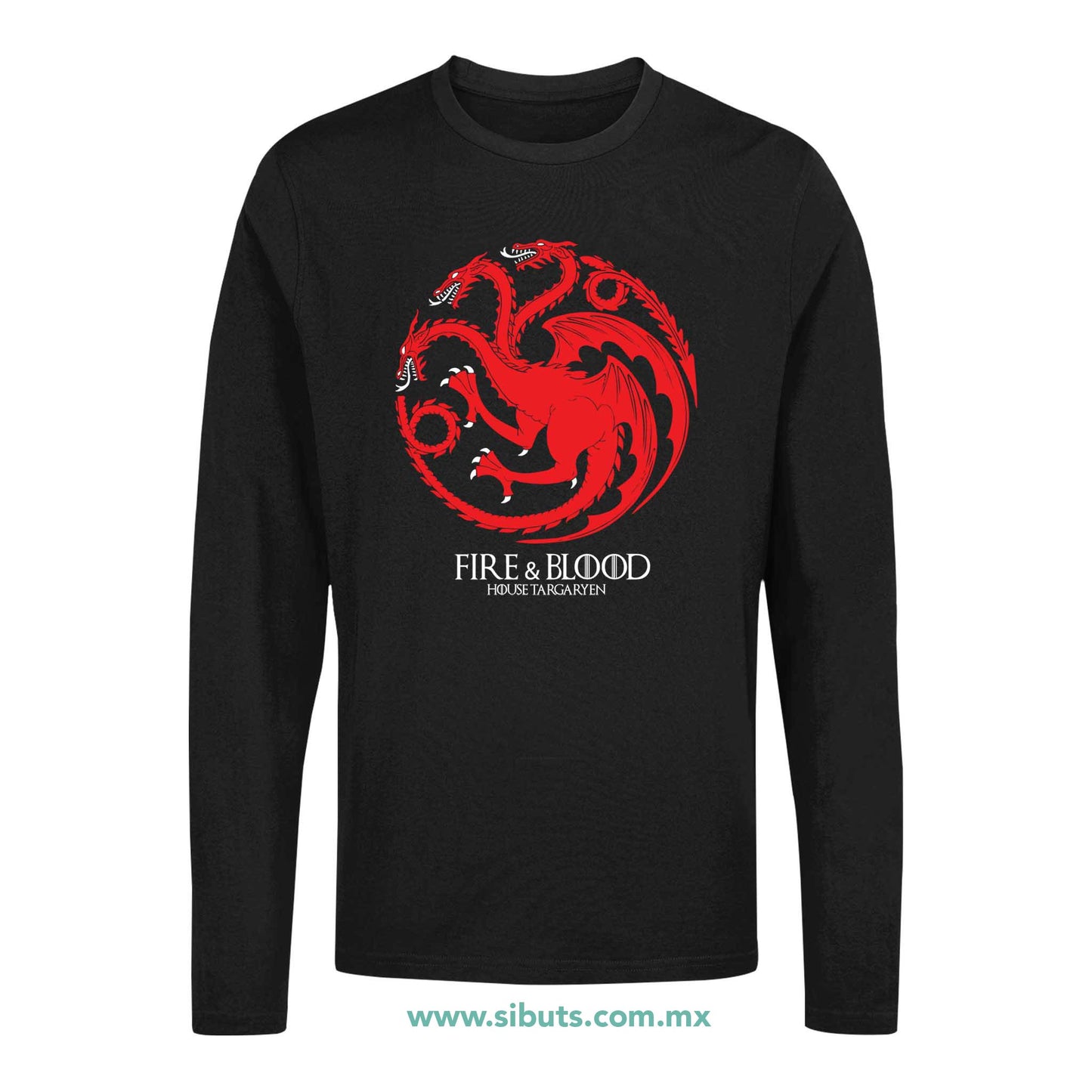 Playera Hombre Manga Larga Game Of Thrones House Targaryen Fire And Blood