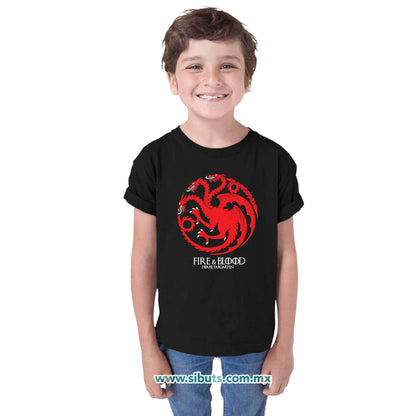 Playera Niña Game Of Thrones House Targaryen Fire And Blood