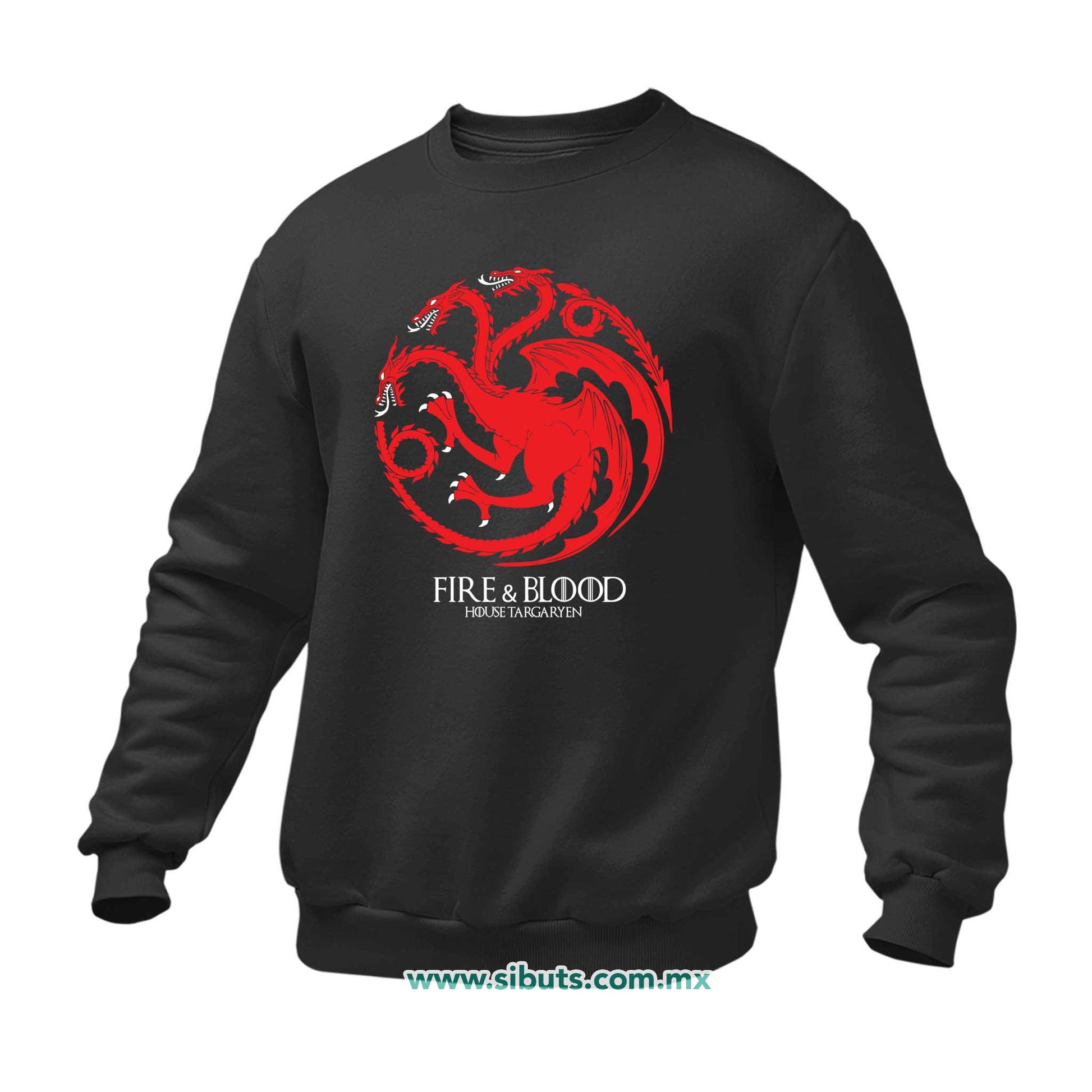 Sudadera Hombre Cuello Redondo Game Of Thrones House Targaryen Fire And Blood