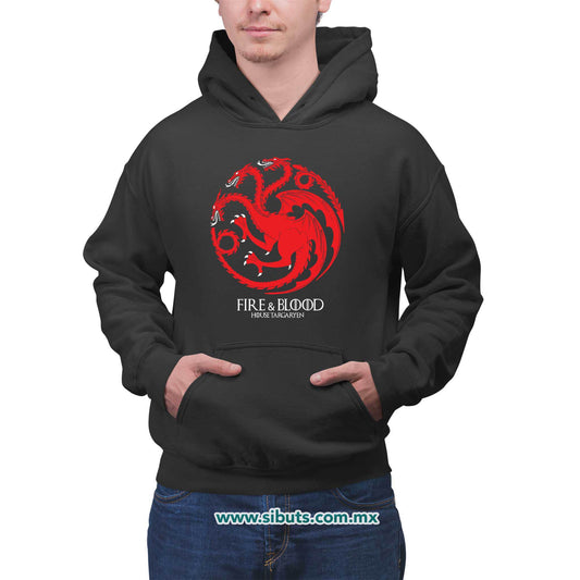 Sudadera Hombre Gorro Game Of Thrones House Targaryen Fire And Blood
