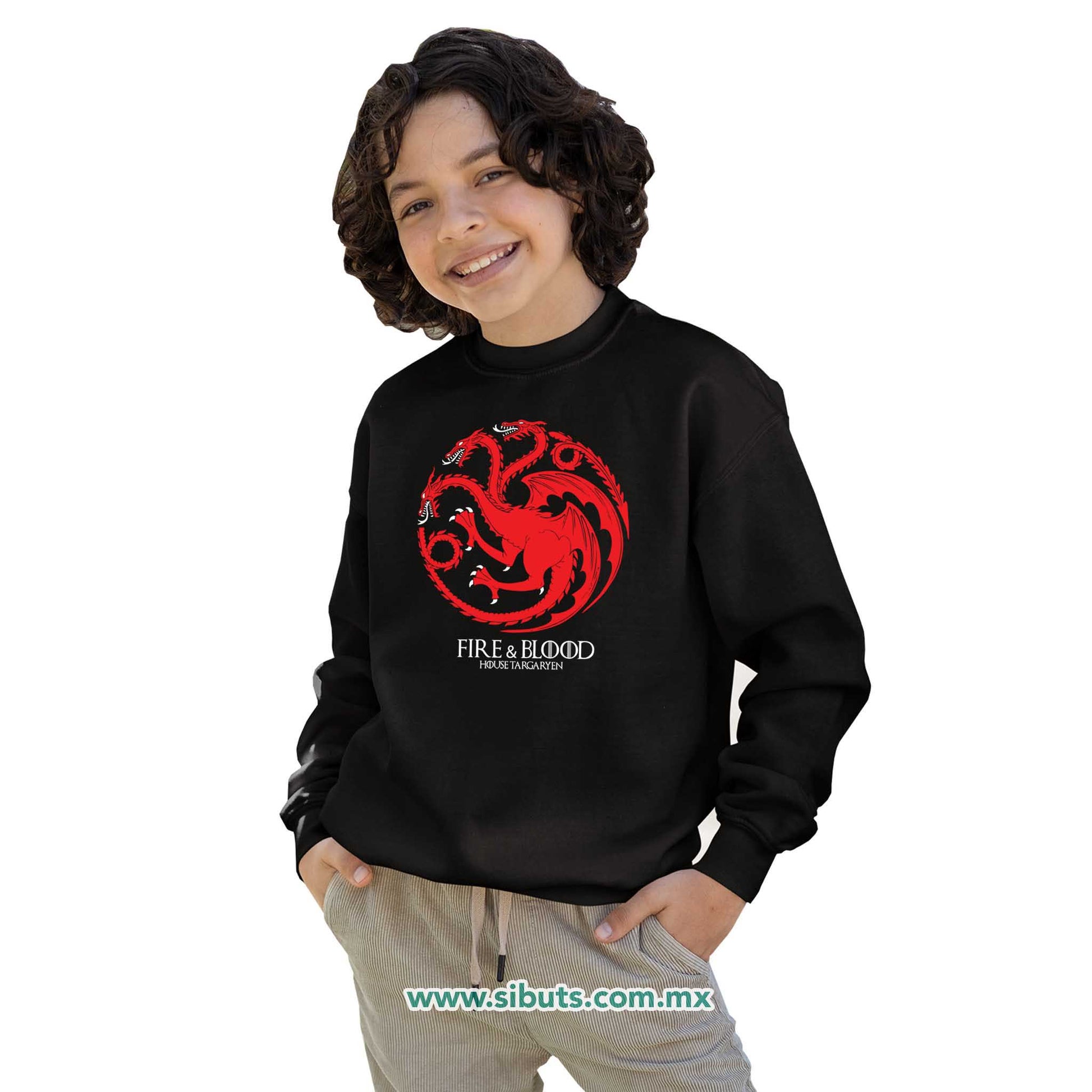 Sudadera Niña Cuello Redondo Game Of Thrones House Targaryen Fire And Blood
