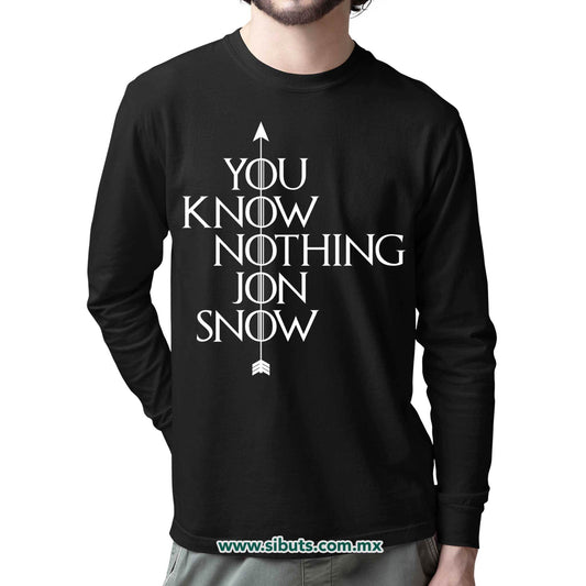 Playera Hombre Manga Larga Game Of Thrones You Know Nothing Jon Snow
