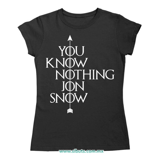 Playera Mujer Game Of Thrones You Know Nothing Jon Snow