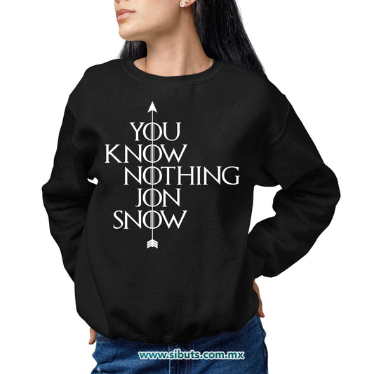 Sudadera Mujer Cuello Redondo Game Of Thrones You Know Nothing Jon Snow