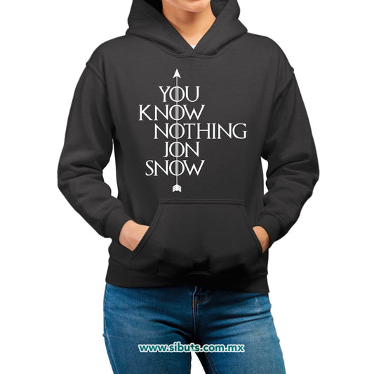 Sudadera Mujer Gorro Game Of Thrones You Know Nothing Jon Snow