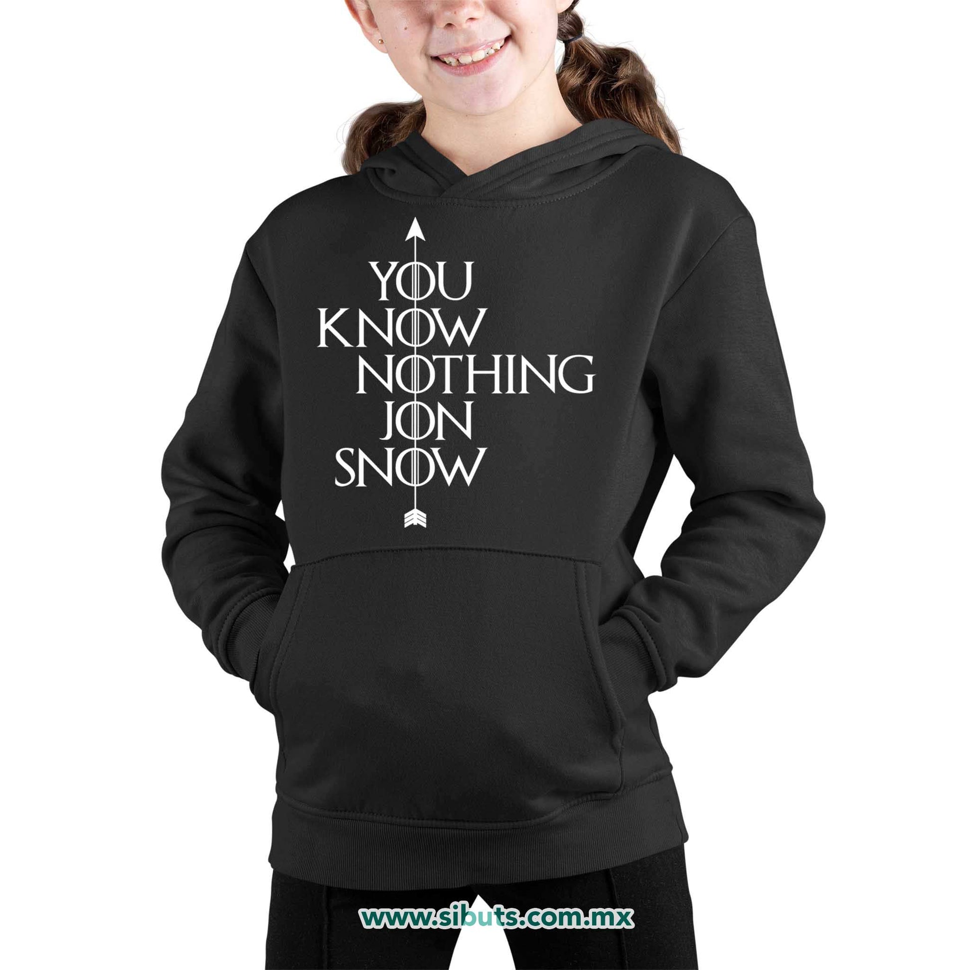 Sudadera Niña Gorro Game Of Thrones You Know Nothing Jon Snow