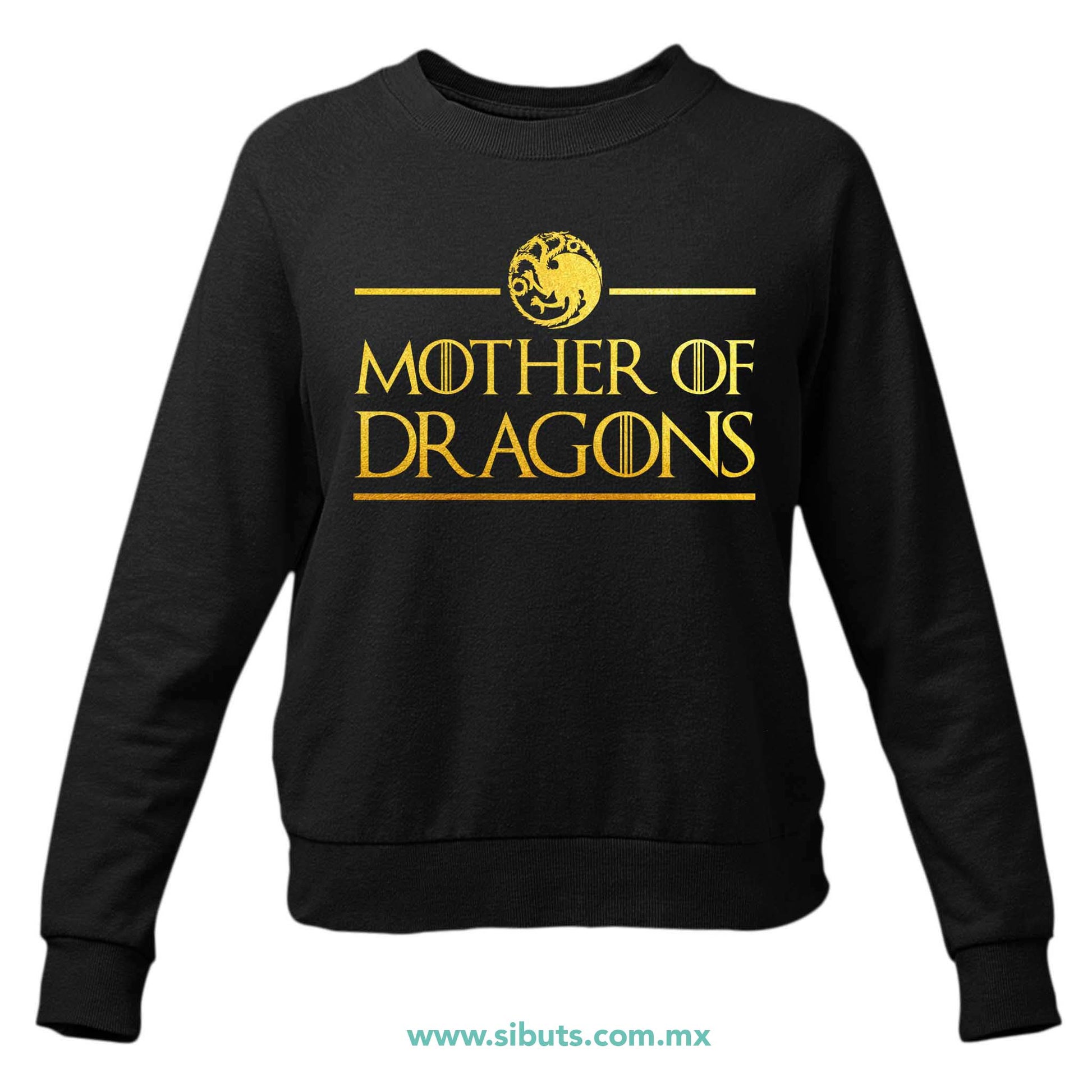 Sudadera Mujer Cuello Redondo Game Of Thrones Mother Of Dragons Dorado