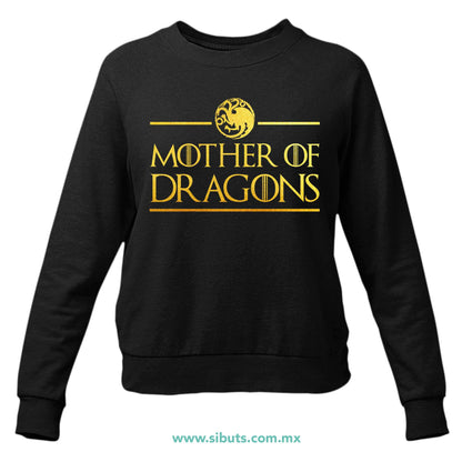 Sudadera Mujer Cuello Redondo Game Of Thrones Mother Of Dragons Dorado