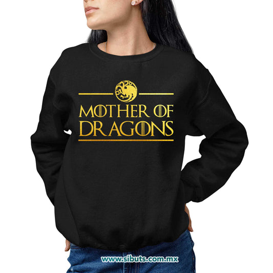 Sudadera Mujer Cuello Redondo Game Of Thrones Mother Of Dragons Dorado