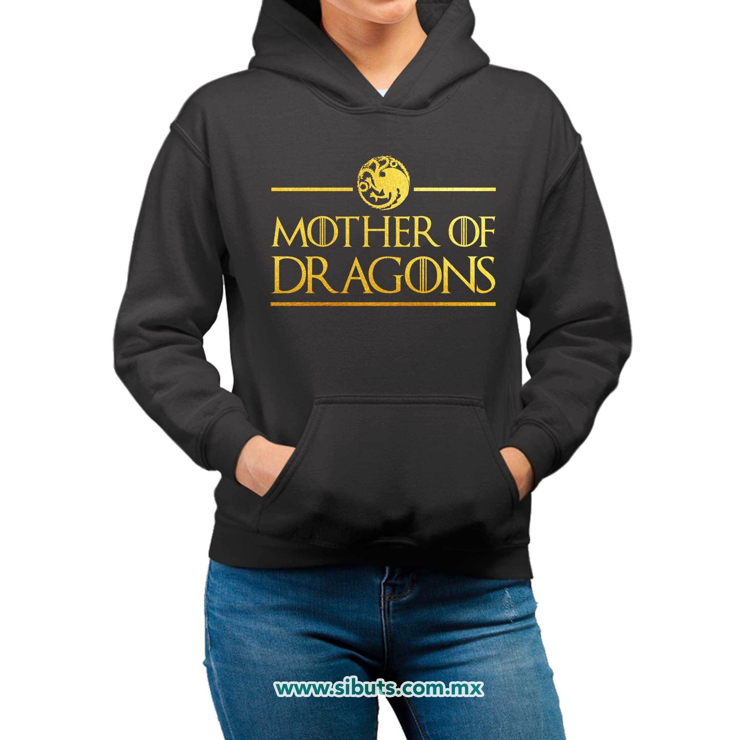 Sudadera Mujer Gorro Game Of Thrones Mother Of Dragons Dorado