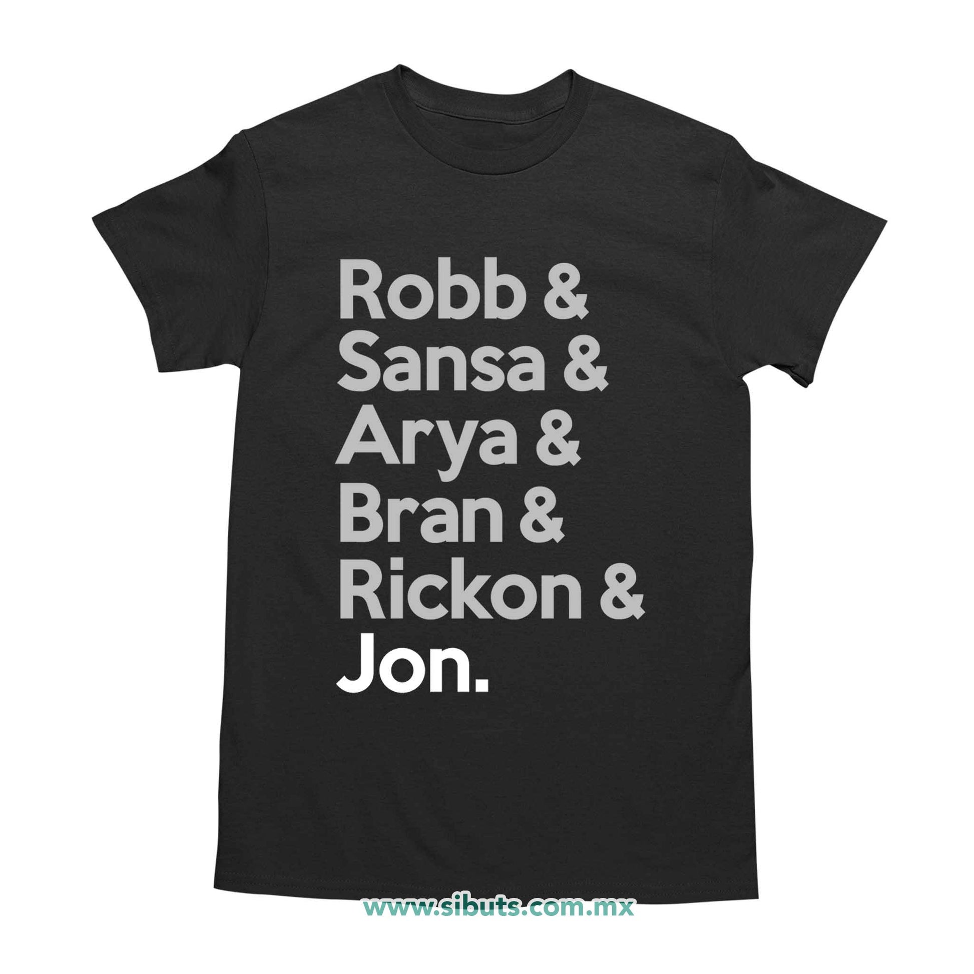 Playera Hombre Game Of Thrones Names Jon Sansa Arya