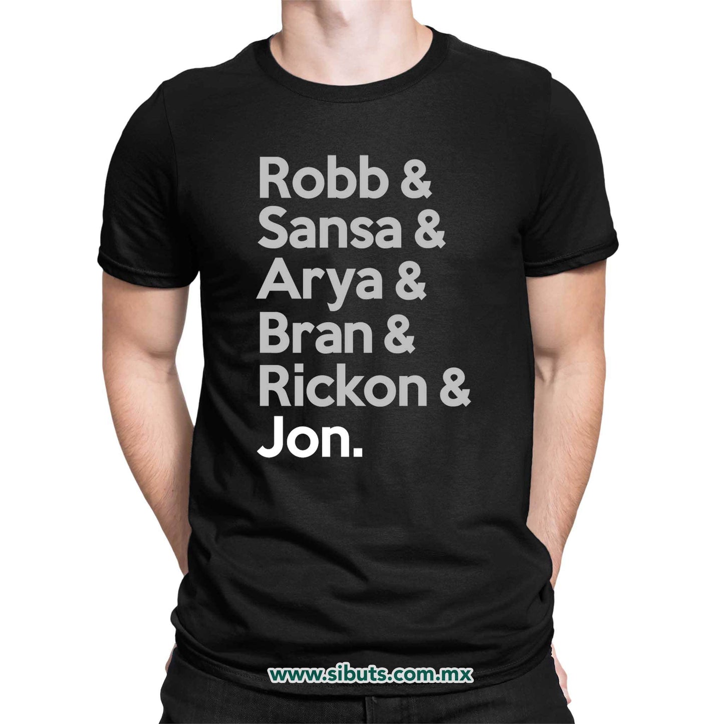 Playera Hombre Game Of Thrones Names Jon Sansa Arya