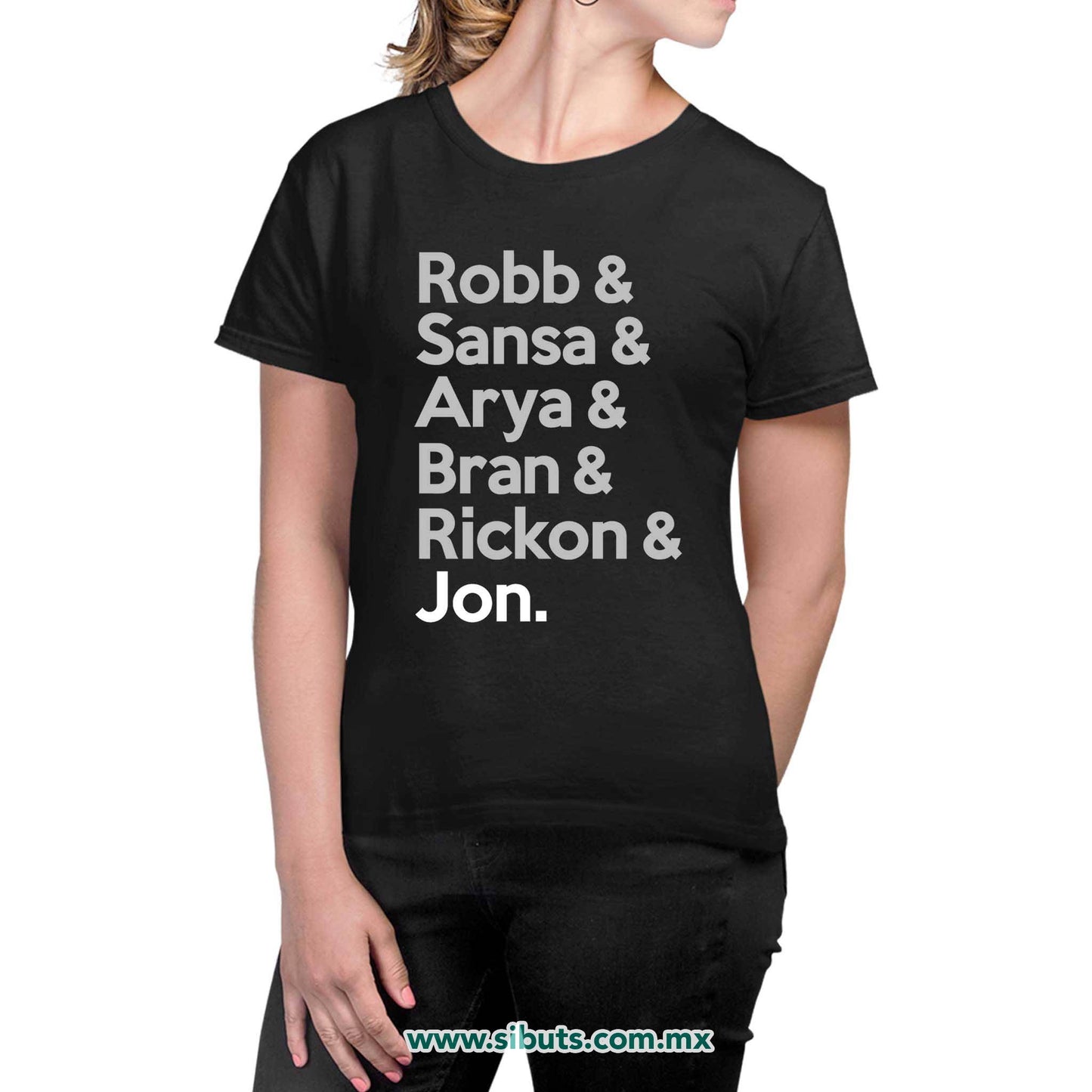 Playera Mujer Game Of Thrones Names Jon Sansa Arya