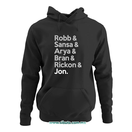Sudadera Mujer Gorro Game Of Thrones Names Jon Sansa Arya