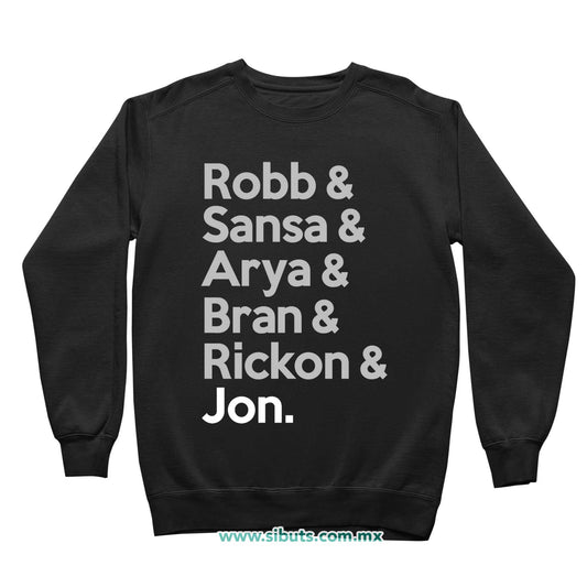 Sudadera Niño Cuello Redondo Game Of Thrones Names Jon Sansa Arya