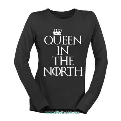 Playera Mujer Manga Larga Game Of Thrones Queen In The North
