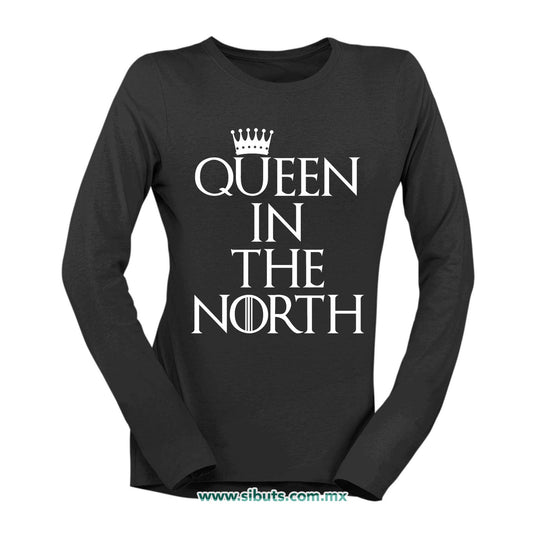 Playera Mujer Manga Larga Game Of Thrones Queen In The North
