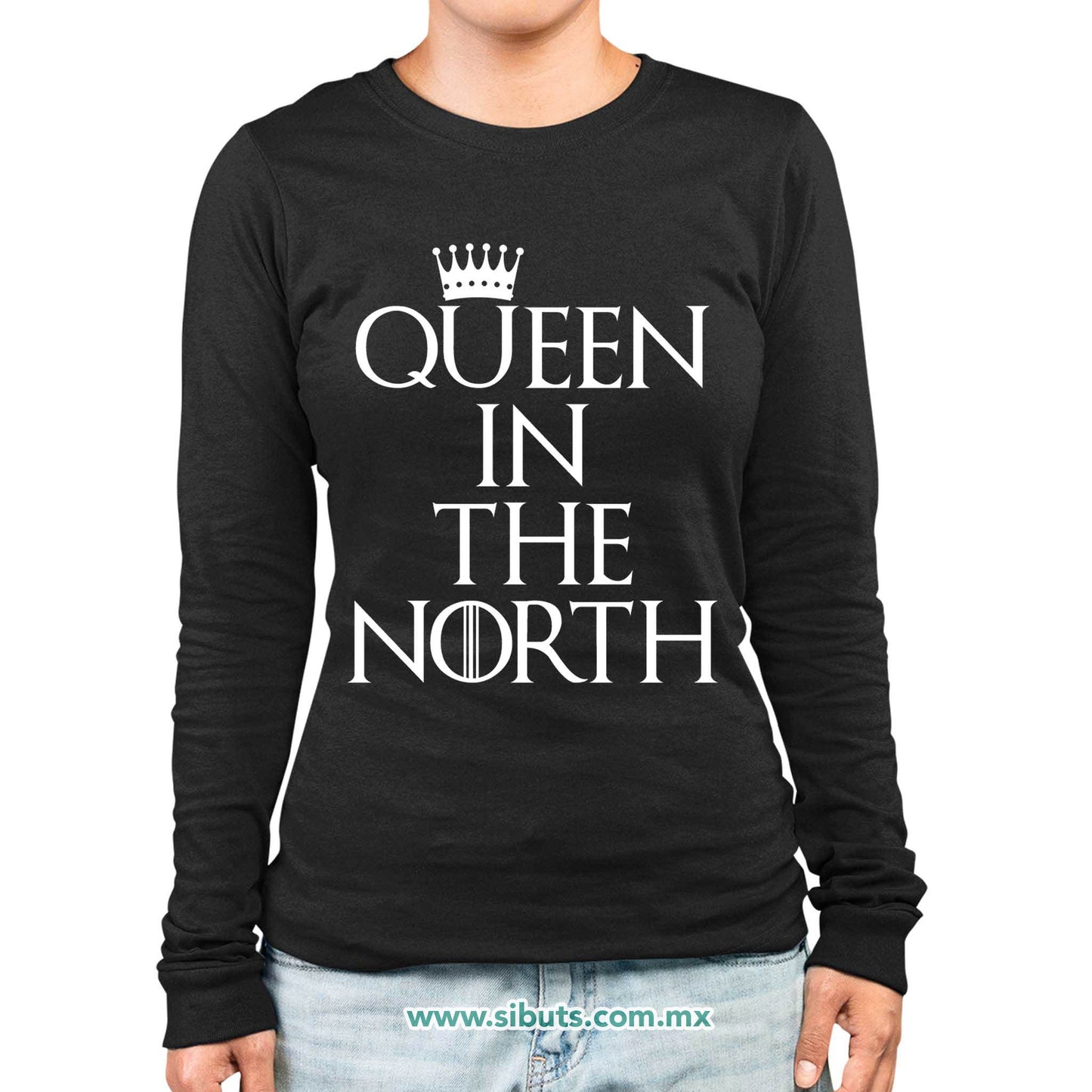 Playera Mujer Manga Larga Game Of Thrones Queen In The North
