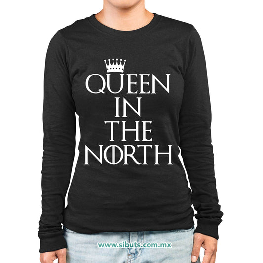 Playera Mujer Manga Larga Game Of Thrones Queen In The North