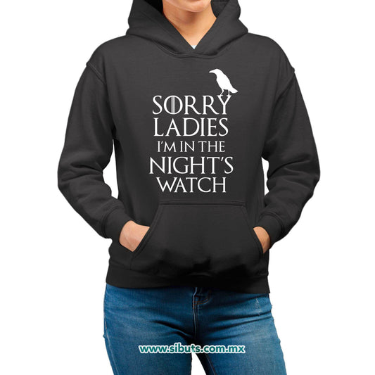 Sudadera Mujer Gorro Game Of Thrones Sorry Ladies I´m In The Night´s Watch