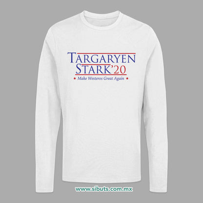 Playera Hombre Manga Larga Game Of Thrones Targaryen Stark