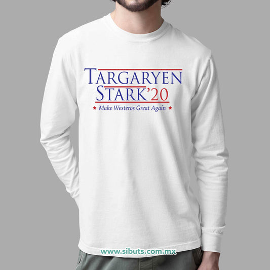Playera Hombre Manga Larga Game Of Thrones Targaryen Stark