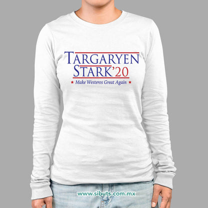 Playera Mujer Manga Larga Game Of Thrones Targaryen Stark