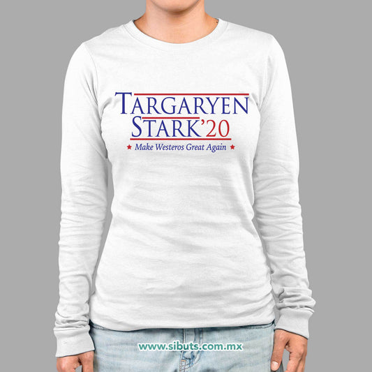 Playera Mujer Manga Larga Game Of Thrones Targaryen Stark