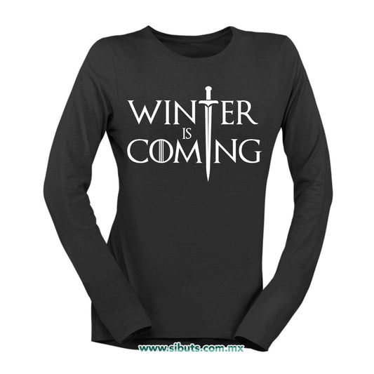 Playera Mujer Manga Larga Game Of Thrones Winter Is Coming Stark