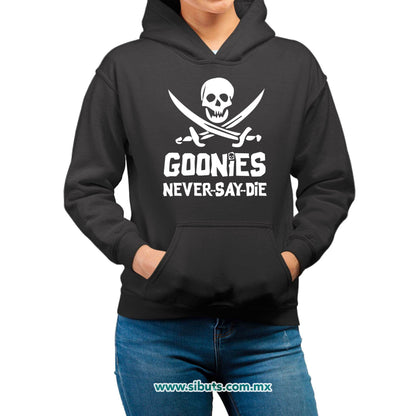 Sudadera Mujer Gorro Goonies Never Say Die